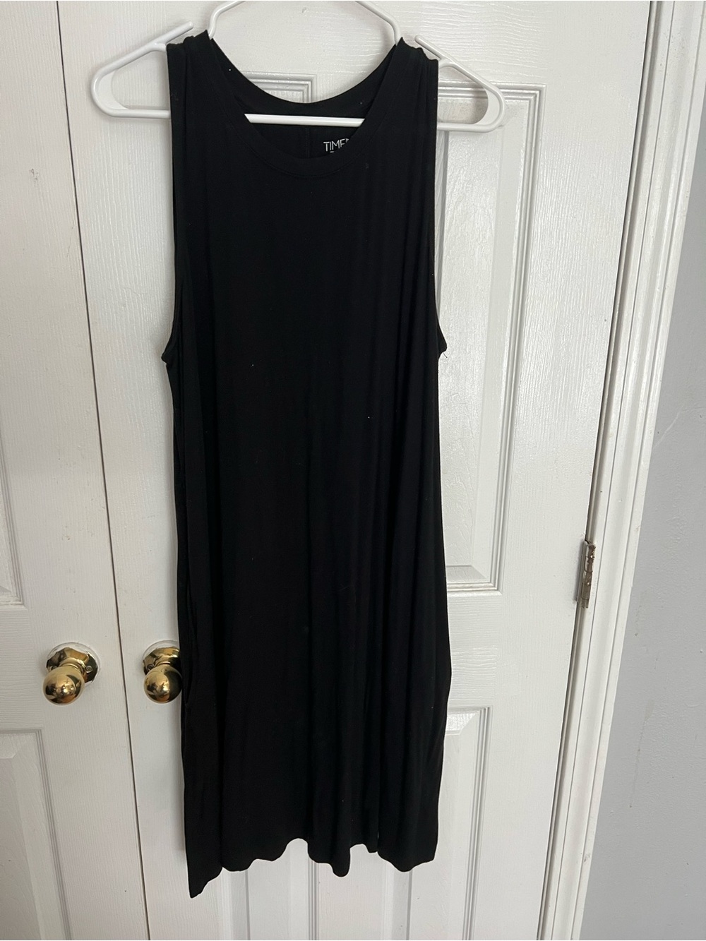Time and Tru Black Sleeveless Midi Tank Dress